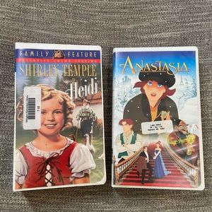 VINTAGE VHS BUNDLE- Shirley Temple- HEIDI & 
ANASTASIA